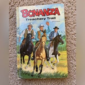 1968 BONANZA TREACHERY TRAIL AUTHORIZED EDITION HARD COVER BOOK VINTAGE "NICE"